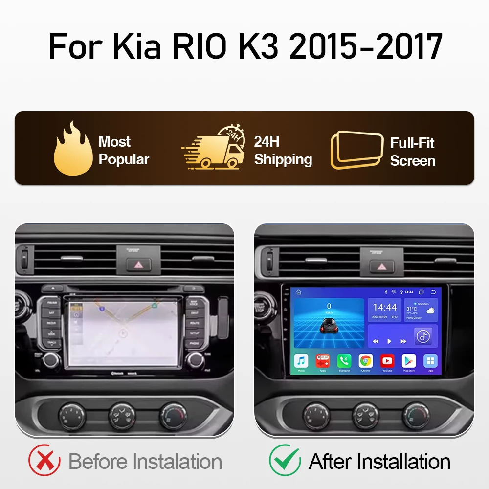 Android Car Radio For Kia RIO K3 2015-2017 LHD RHD Multimedia Auto Player Touch Screen GPS Navigation No 2din DVD 5G Wifi Video view 2