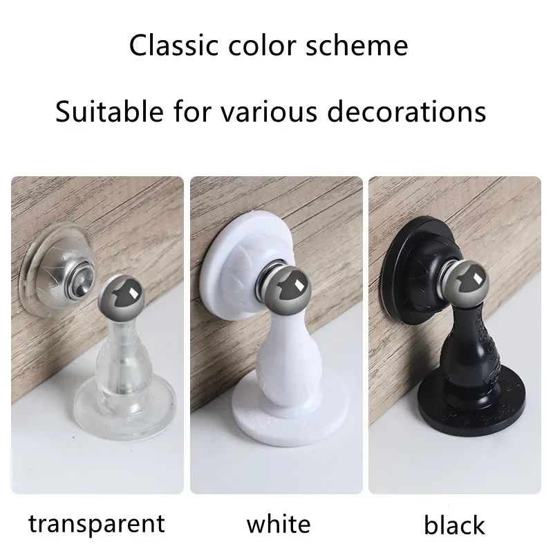 Door stopper for household use with no punching for door suction. Door contact magnetic absorption silicone anti-collision door