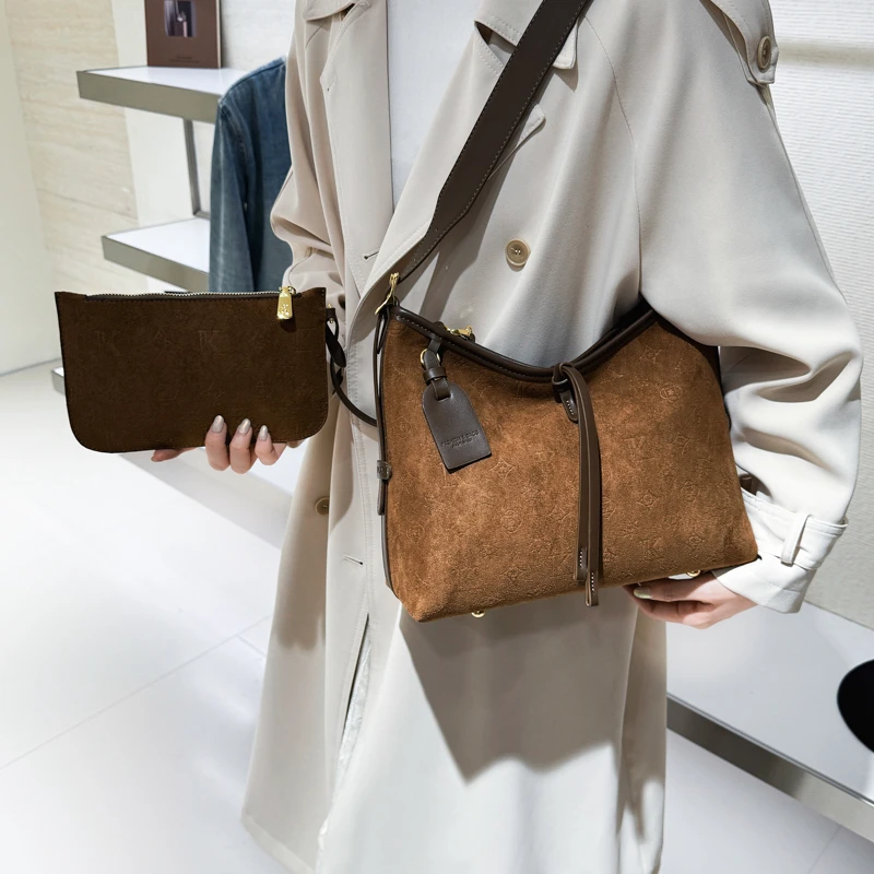 حقيبة يد نسائية أنيقة من الجلد الراقية حقيبة كتف يومية فاخرة بمظهر كروس