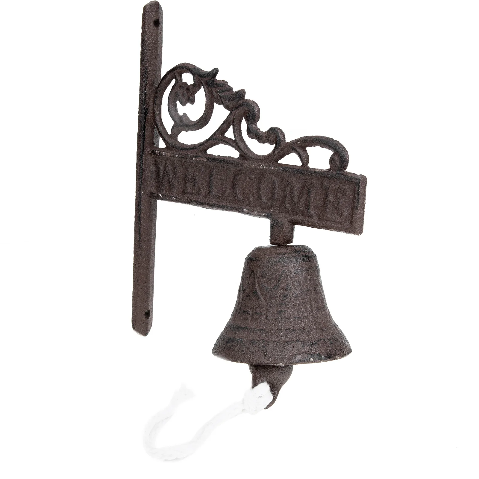 

Welcome Vintage Cast Iron Doorbell Rustic Style Manually Shaking Wall Mounted Iron Bell For Garden Home Decoration Pastoral