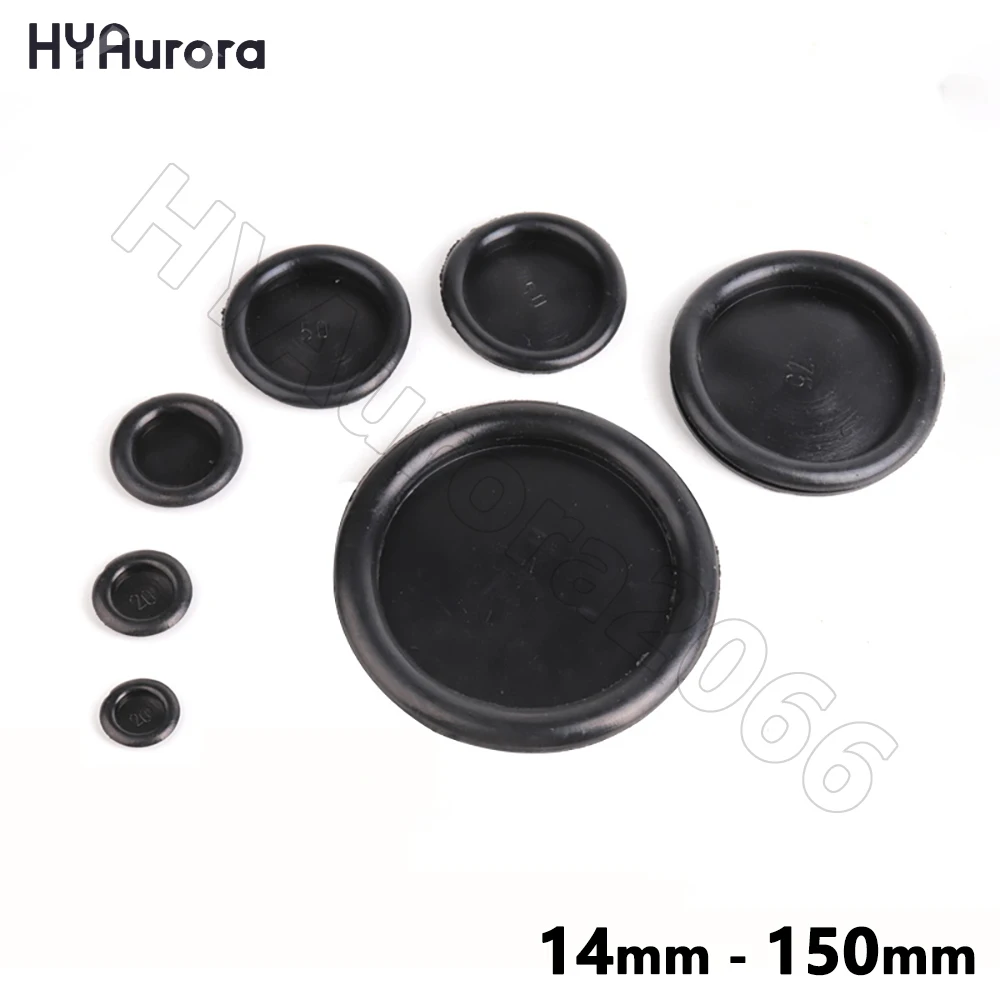 Rubber Grommet Closed Rubber Blind Hole Plug Single Sided Electrical Wire Gasket Drill Hole Sizes 14mm - 150mm Blanking Grommets