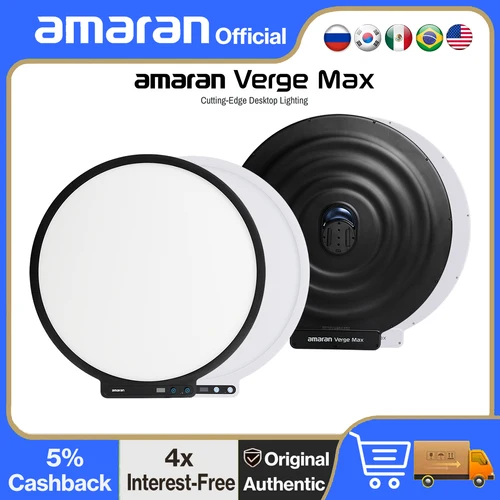 amaran Verge Max 二色 LED 55cm (22 インチ) 円形エッジライトパネルライト 2,700K - 6,500K 写真スタジオライト by Aputure