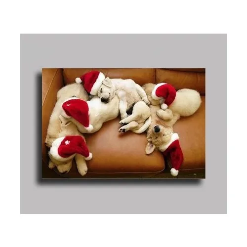 Table Canvas Christmas-Sleeping Dogs Table