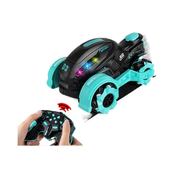 RC Stunt motorcycle all terrain remote control vehicle spray motorcycle toy with music LED color lights