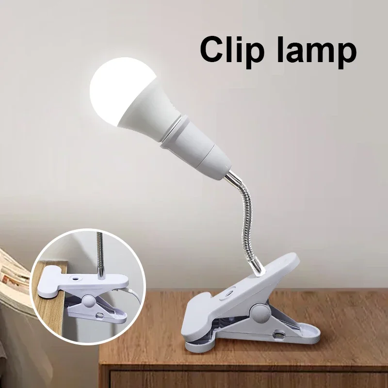 

Гибкий шланг, универсальный зажим, держатель лампы E27 с переключателем, лампа для прикроватного столика, чтения, настольная лампа, фабричное производство, дополнительная деталь