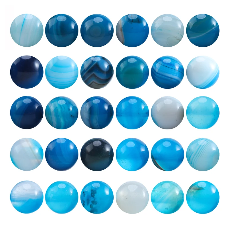 1 strand Natural Stone Beads Blue Circular Loose Spacing Beads for Jewelry Making DIY Bracelets Necklaces Handicraft Accessories