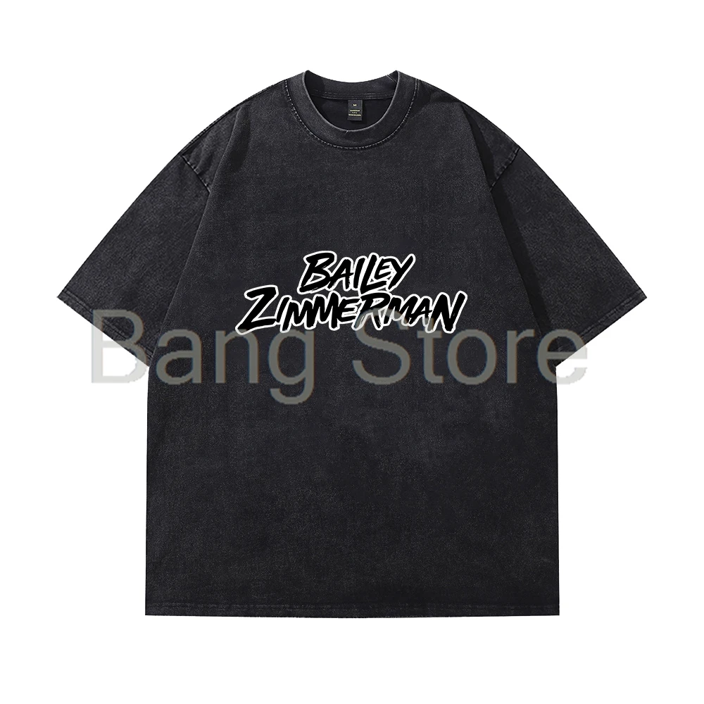 Bailey Zimmerman Washed Cotton Tee Unisex T-shirt Crewneck Short Sleeve Tops