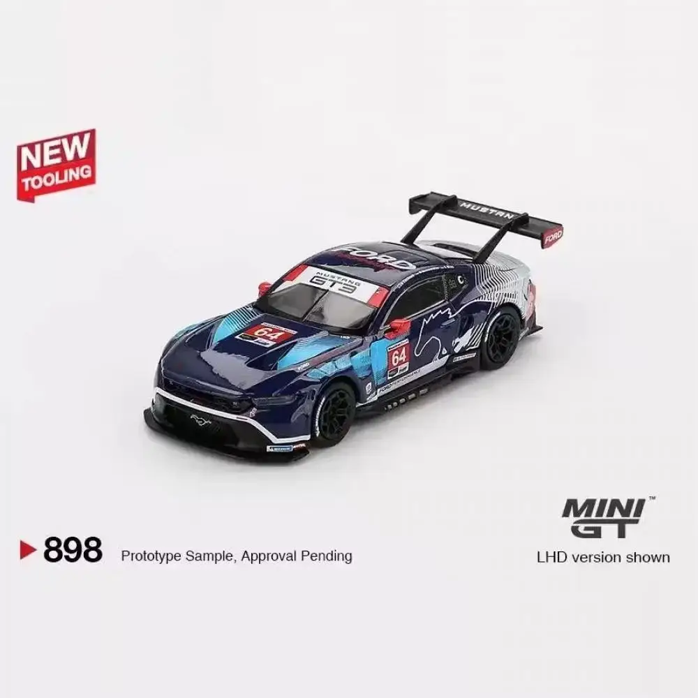 MINIGT 1:64 Porsche 911 GT3 R Roxy Rosa Ford Mustang Liga Fundição Modelo de Carro Presente de Natal