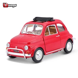 Bburago-Fiat 500L Carro De Corrida De Liga, Veículo De Luxo, Modelo Diecast, Presente Da Coleção De Brinquedos, Escala 1:24, Fiat 500L