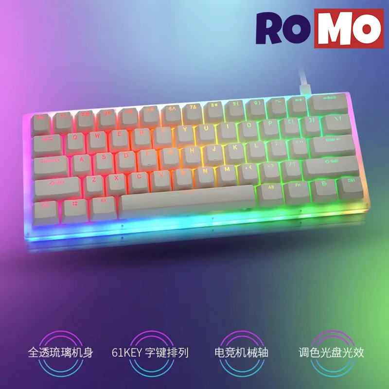 

Womier K61 Wireless Mechanical Keyboard Thri Mode Hot Swap Office Keyboard Gasket Structure RGB N-Key Rollover Game Keyboard