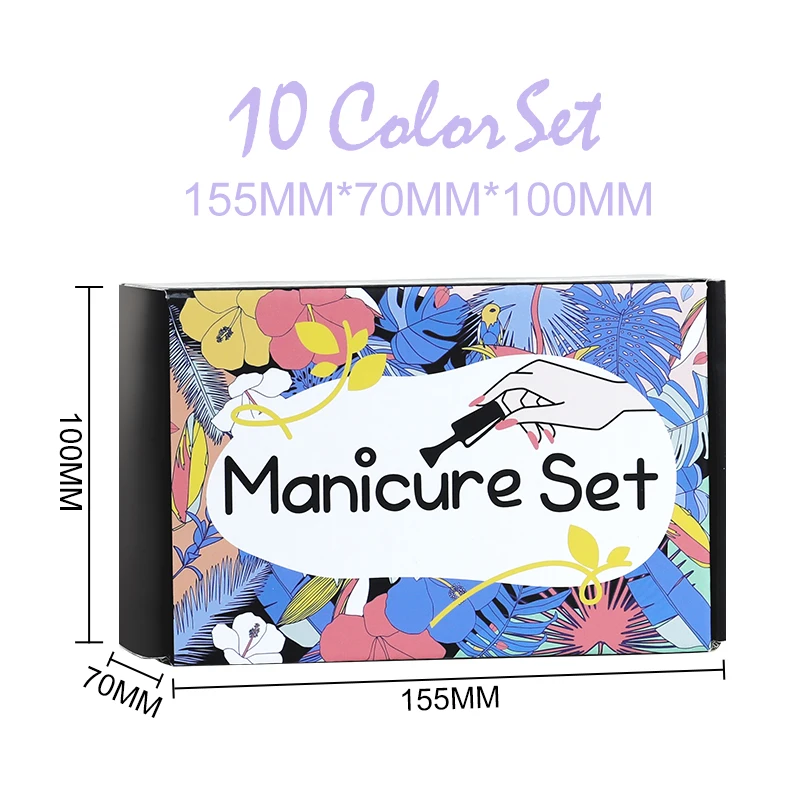 طقم طلاء جل مع طبقة علوية وقاعدة ، رسم الأظافر ، طلاء نقع ، طقم تجميل الأظافر ، علبة هدايا ، 8 أو 10 أو #6