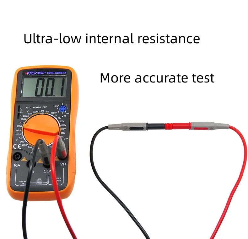 Cleqee P1032 2 шт., двойная штекер типа «банан» с оболочкой 4 мм, тестовый провод мультиметра, медная вилка с двойным концом, кабель из ПВХ, провод 1000 В, 15 А, 100 см