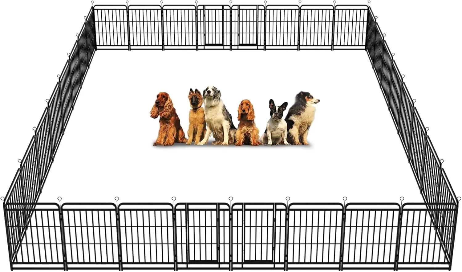 

Прочный вольер для собак: 32 стальные панели, высота 40 дюймов, квадратная стальная труба с усиленными перекладинами, 71 фут, 406 кв. футов, портативный вольер-ограждение