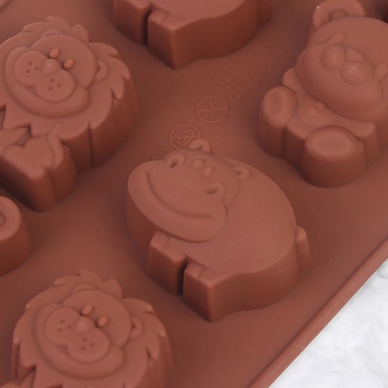 Animal Silicone Mold Hippo Lion Bear Shape Chocolate Soap Cake DIY Kitchenware