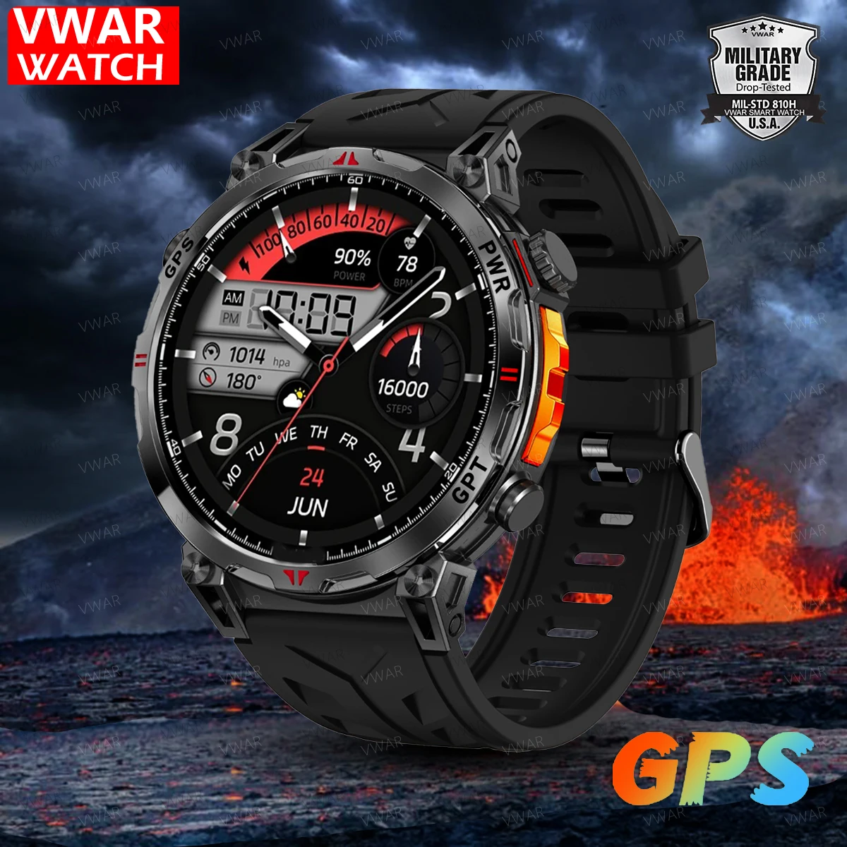 2025 New GPS Smart Watch 1.56" Ultra AMOLED Display Built-in GPS & Compass Bluetooth Phone Calls Smart Bracelet 30m Waterproof