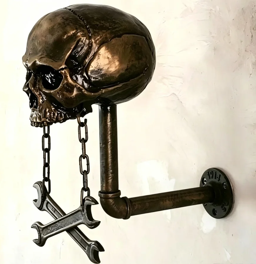 Vintage-Totenkopf-Wandhalterun – Resin Art And Design Bewertung und Preis