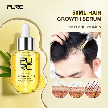 PURC Ginger Hair Serum for Men Women Biotin Scalp Treatment Essentials Damage Dry Moisturizing Hair Care Products 50ml