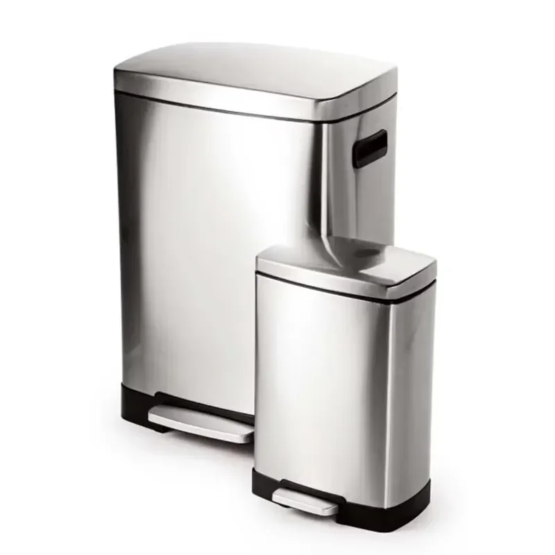 12L 50L Dual Compartment Pedal Trash Can Large Capacity Kitchen Waste Bin Durable Plastic Recycling Storage Container for