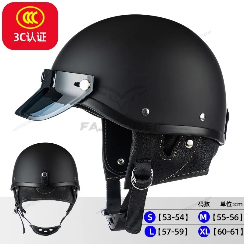Retro Half Face Motorcycle Helmet Vintage Motorbike Helmets Men Women Unisex Scooter Four Seasons Helmet White