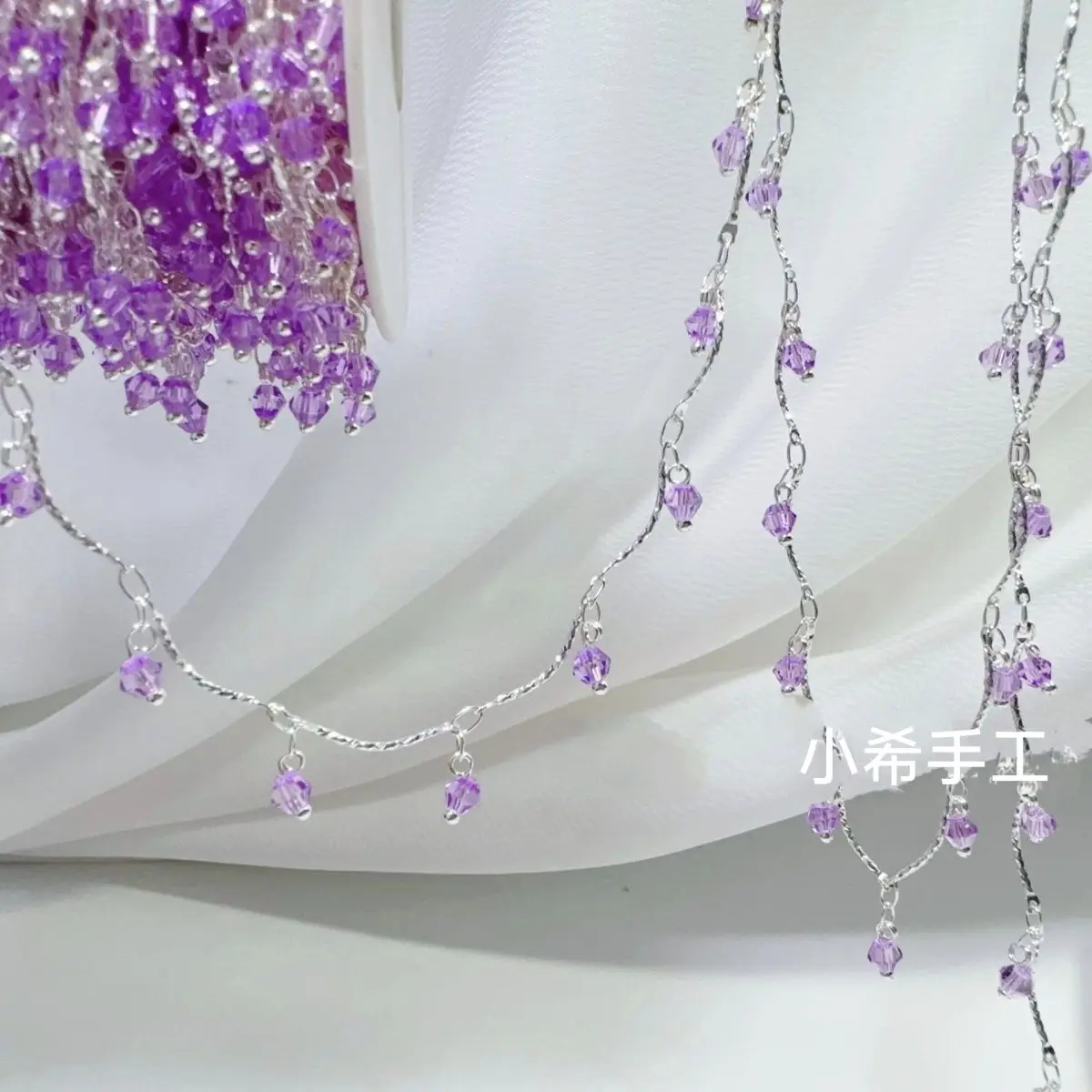 After Rain Rainbow Crystal Chain, Dopamine Color Fringe, Pure Copper Colorfast DIY Jewelry