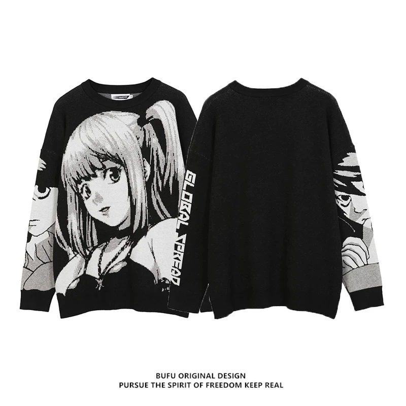 Anime Death Note Misa Amane Imitation Leather Sexy Tube Tops Sweater Uniform Outfit Cosplay Costumes Loose sweater Short Sleeve