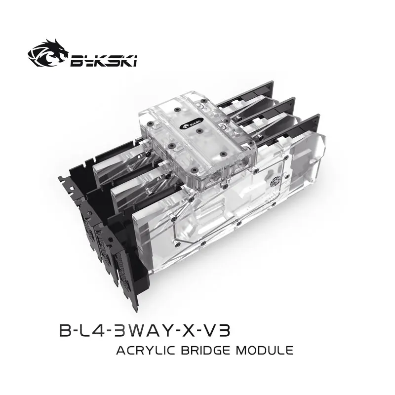 Модуль тестирования видеокарты Bykski Multi, акриловые разъемы, используемые для подключения канала карт графического процессора 2/3/4, B-L4-3WAY-X-V3