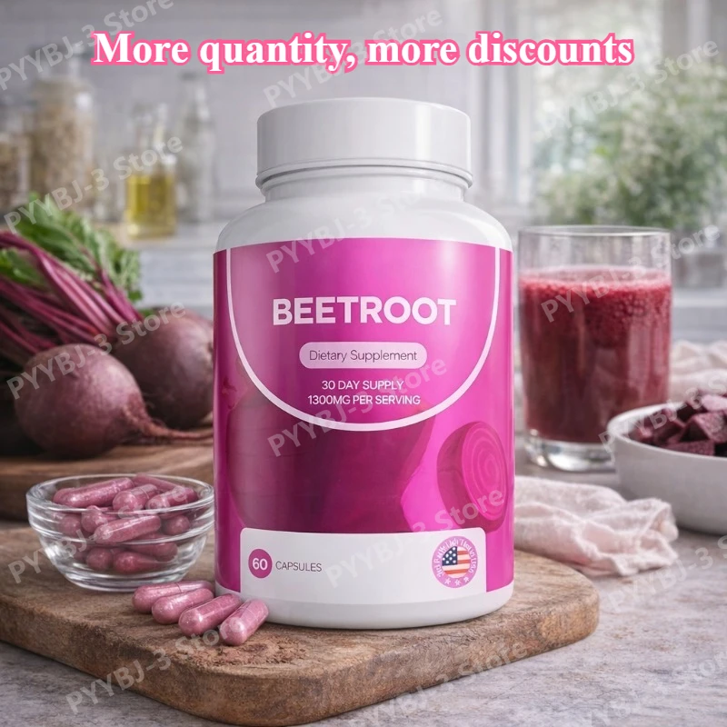 

Beetroot Capsules Daily Vegetable Health Nutrition Intake Support Per Serving Contain 1300mg Natural Organic Beet Root Extract