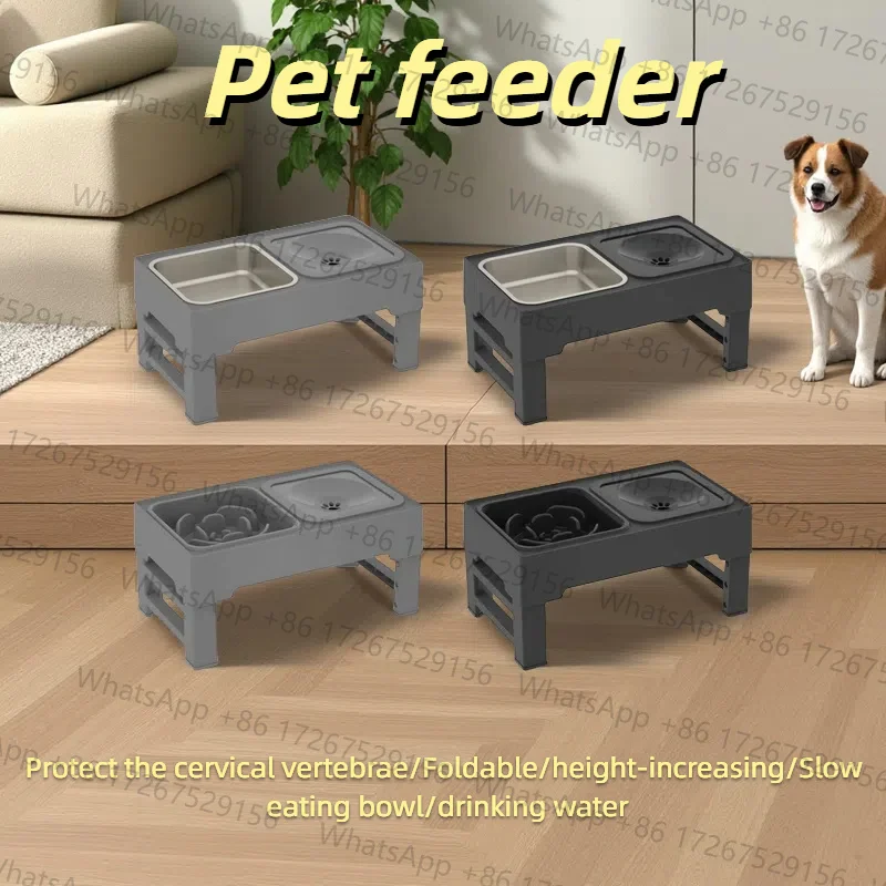 Applicable toNEW Pet Dog Bowl Water Feeding Bowls with Stand Container Puppy Adjustable Height Puppy Food Bowl for Small Dogs Ca