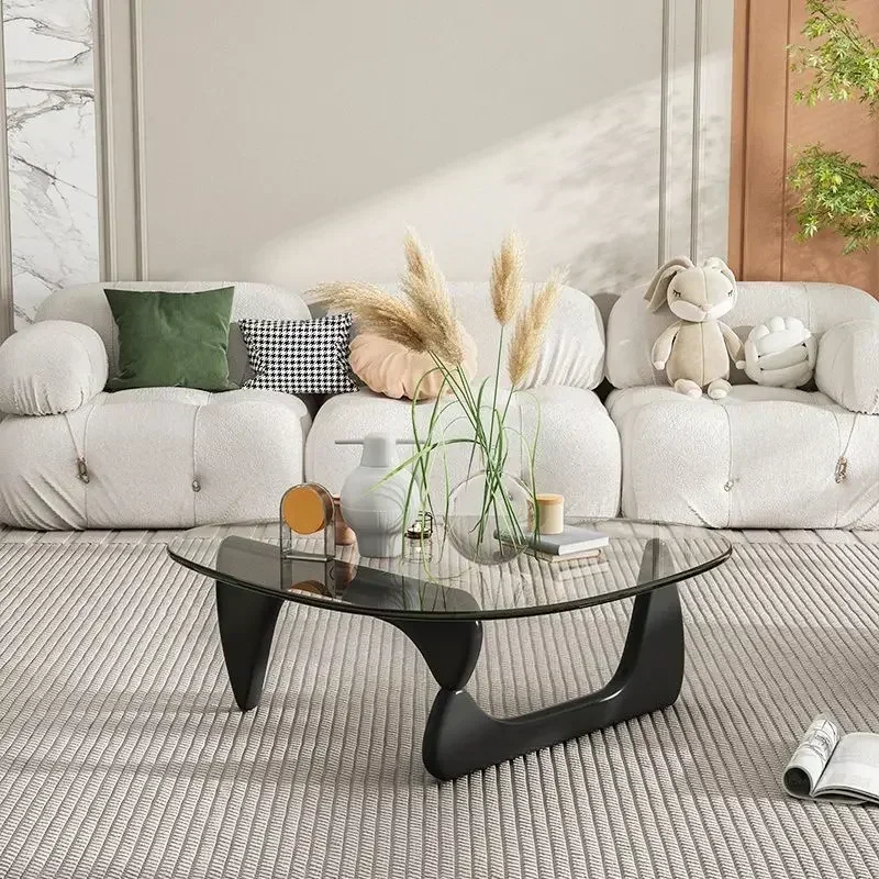 Glass Coffee Table Transparent Glass Coffee Table Solid Wood Living Room Minimalist Tea Table Modern Nordic Furniture