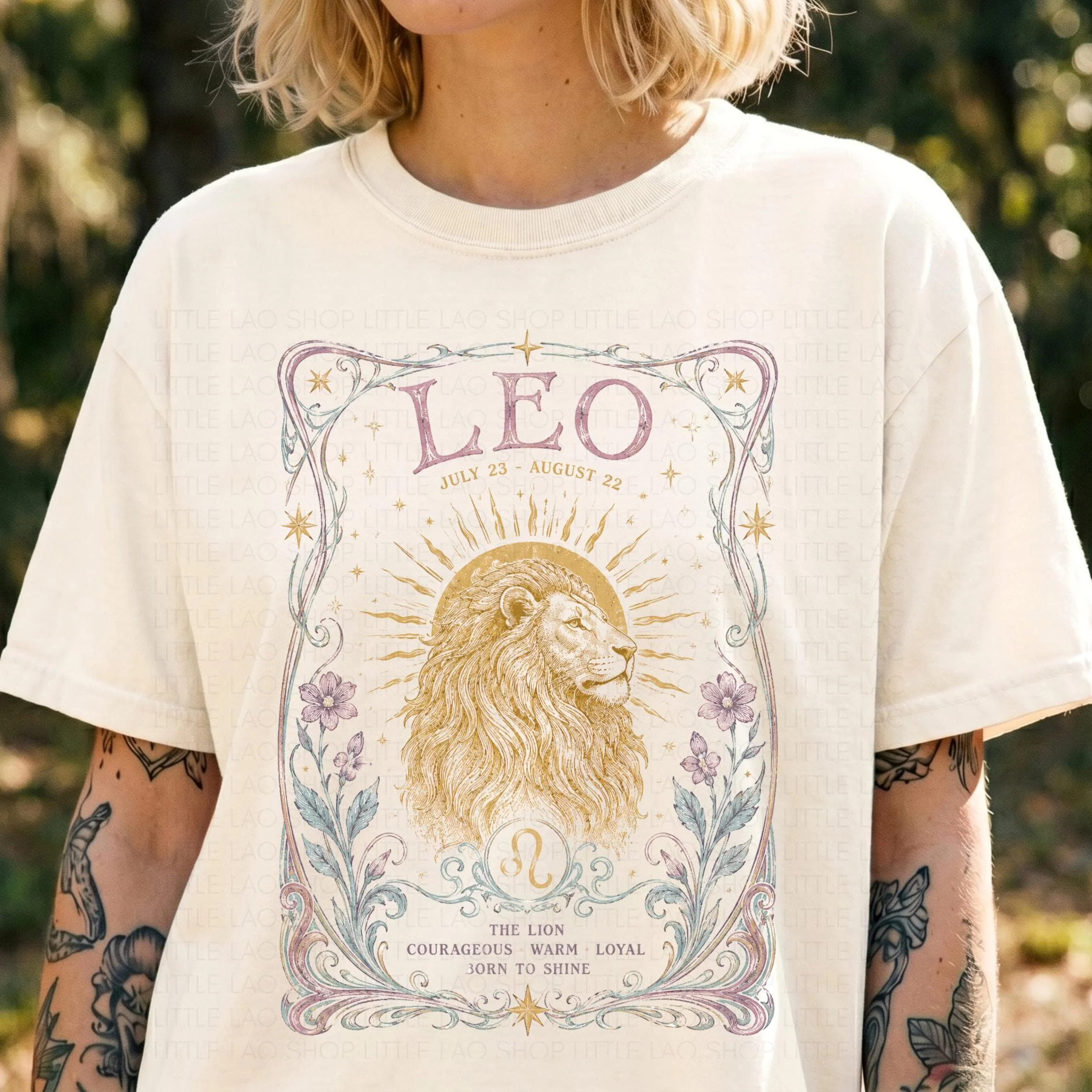 Leo Zodiac Shirt, Vintage Astrology Tee, Leo Horoscope T Shirt, Celestial Lion Graphic, July August Birthday Gift