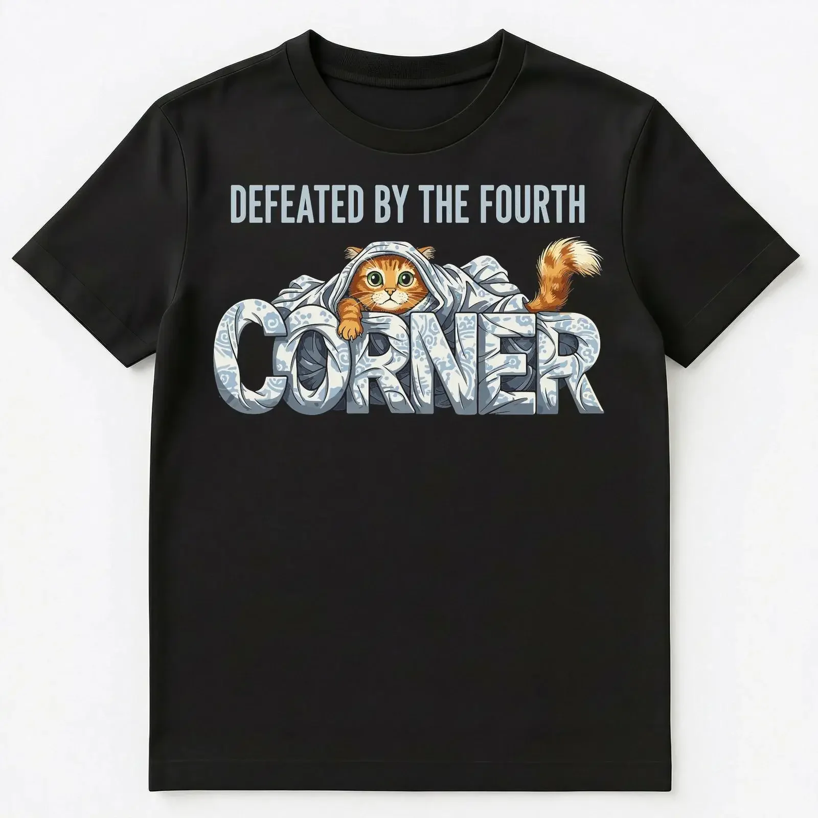 Katzenliebhaber Ingwer Katze Blätter Humor T-Shirt Vintage Washed Graphic Stretchy Vielseitig Unisex Leicht