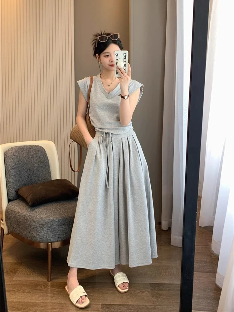 Colorfaith WS6686JM New 2024 Vintage 2 Pieces Sets Sleeveless Vest With Pants Women Spring Summer Korean Fashion Elegant Suits