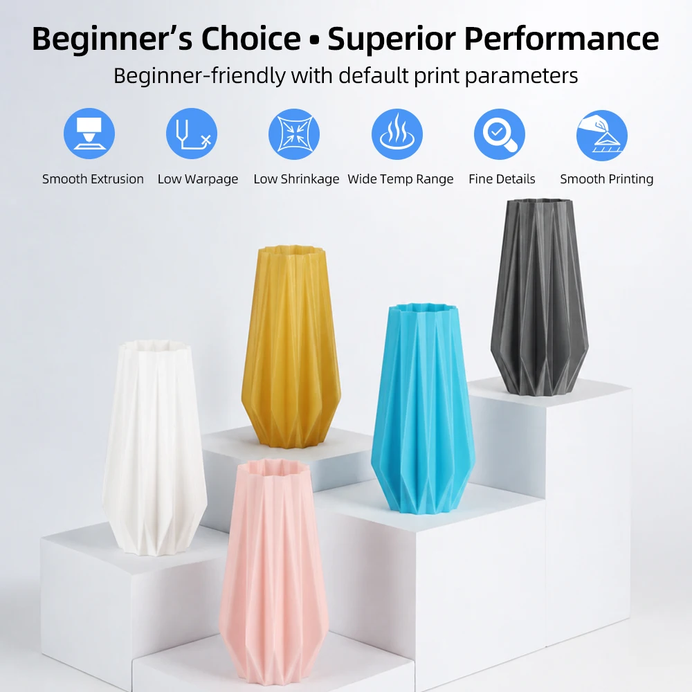 LANDU Matte PLA 3D Printer Filament Plastic 1kg 1.75mm Tangle-Free 3D Printing Vacuum Packag For Most FDM 3D Printer 4