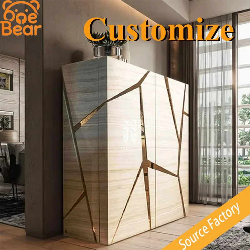 High-quality, luxurious, high-end solid wood wine cabinet; elegant for home furnishings, living room storage, and hotels.