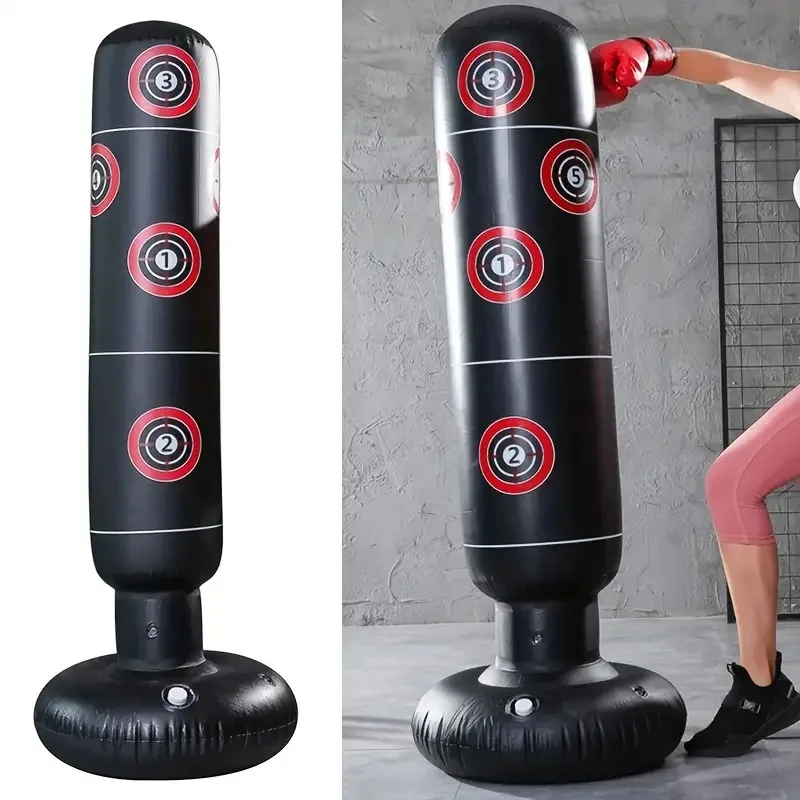 Inflatable Punching Bag for Adults - Freestanding Fitness Boxing Post with Target Numbers - Durable PVC Material - Suitable for