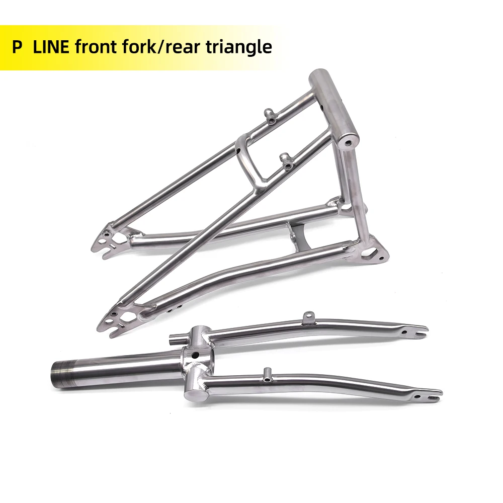 

For Brompton Titanium Bike Rear Triangle For P line Bicycle Front Fork Frame Lightweight 16" original Size Parts