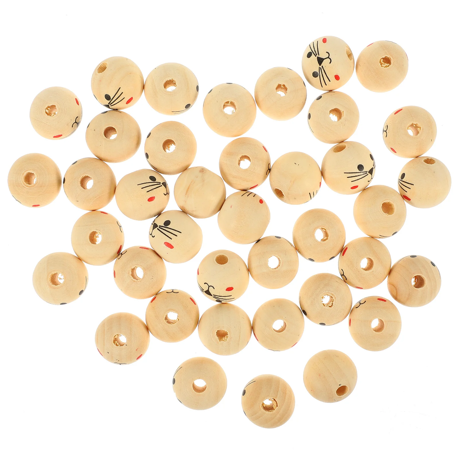 

100Pcs Cat Face Wood Beads DIY Kit Jewelry Making for Bracelets Keychains Home Decoration Jewelry Making Beads