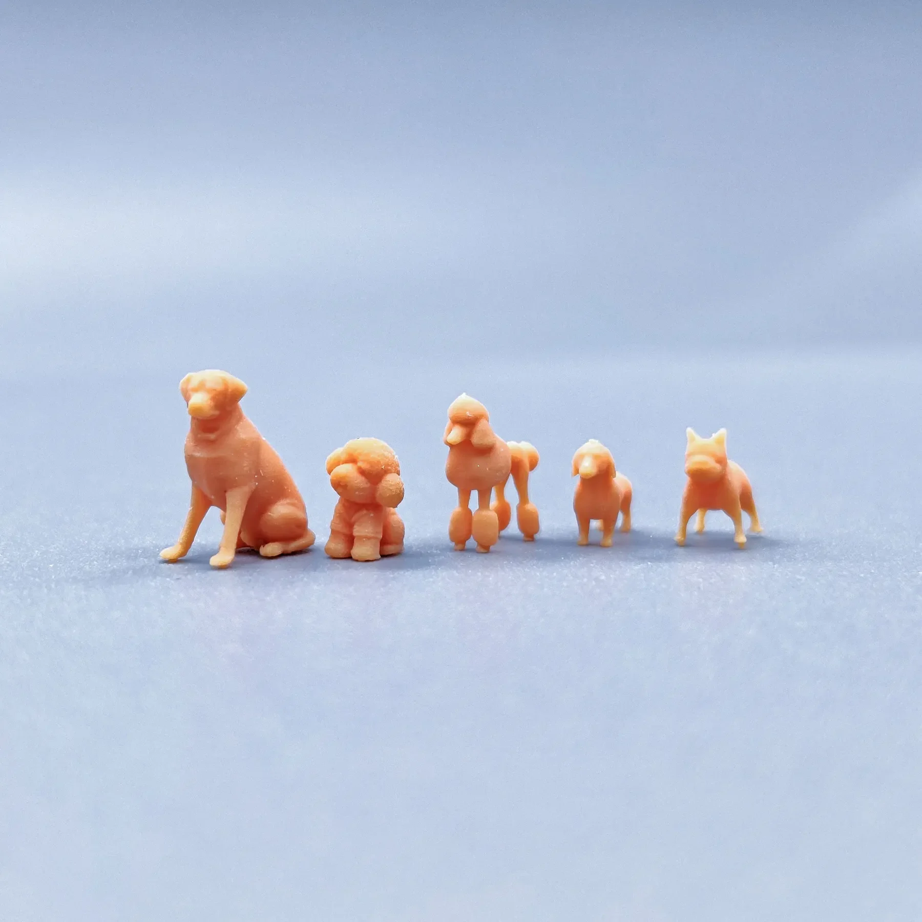 Figuras a escala 1/64 1/50 1/43, modelo de resina, Labrador, peluche, perro salchicha, miniaturas sin color, Diorama pintado a mano S040