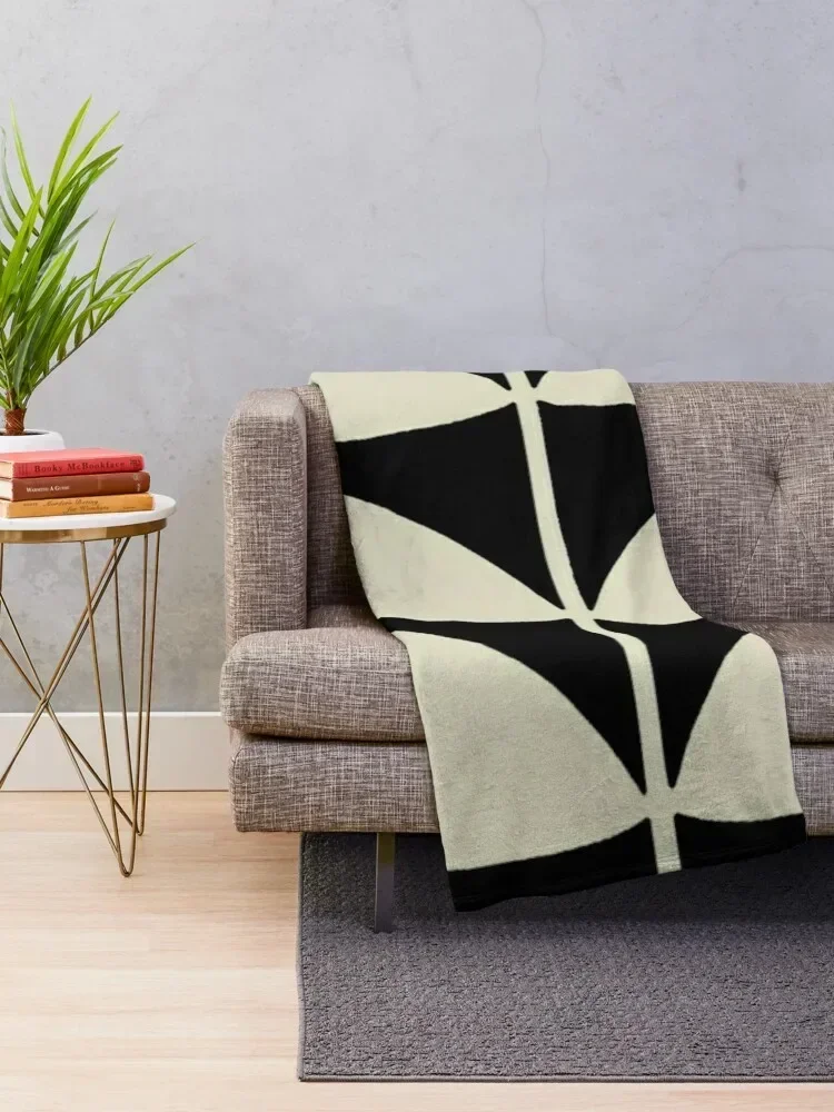 orla kiely multi stem, black,white,kiely pattern,orla kiely design Throw Blanket Sofas Plush Winter beds Blankets