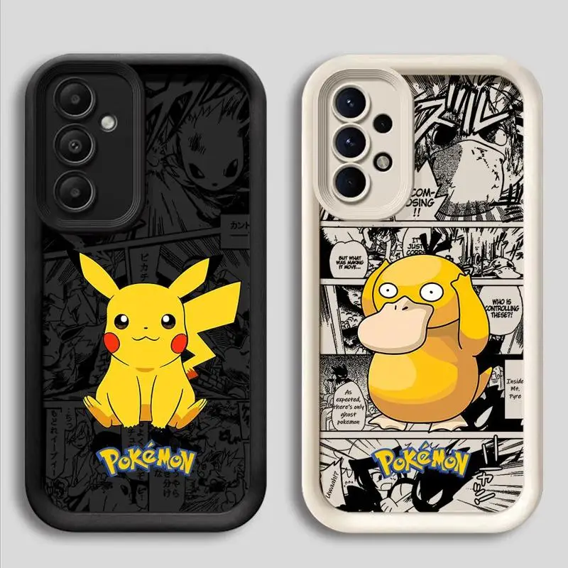 Phone Case for Samsung Galaxy A15 A25 A35 A55 A51 A71 A72 A73 A52 A52s A53 A54 5G TPU Silicone Soft Pokemon Pikachu Gengar