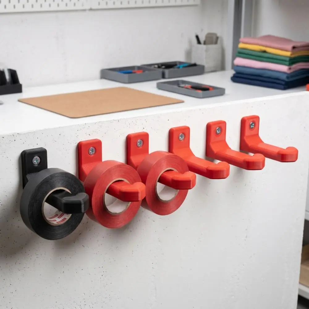 2PCS Multipurpose 3D Printing Wall Mounted Tape Racks Heavy Duty Plastic Tape Stable Holders Rustproof Tape Storage Rack Kitchen