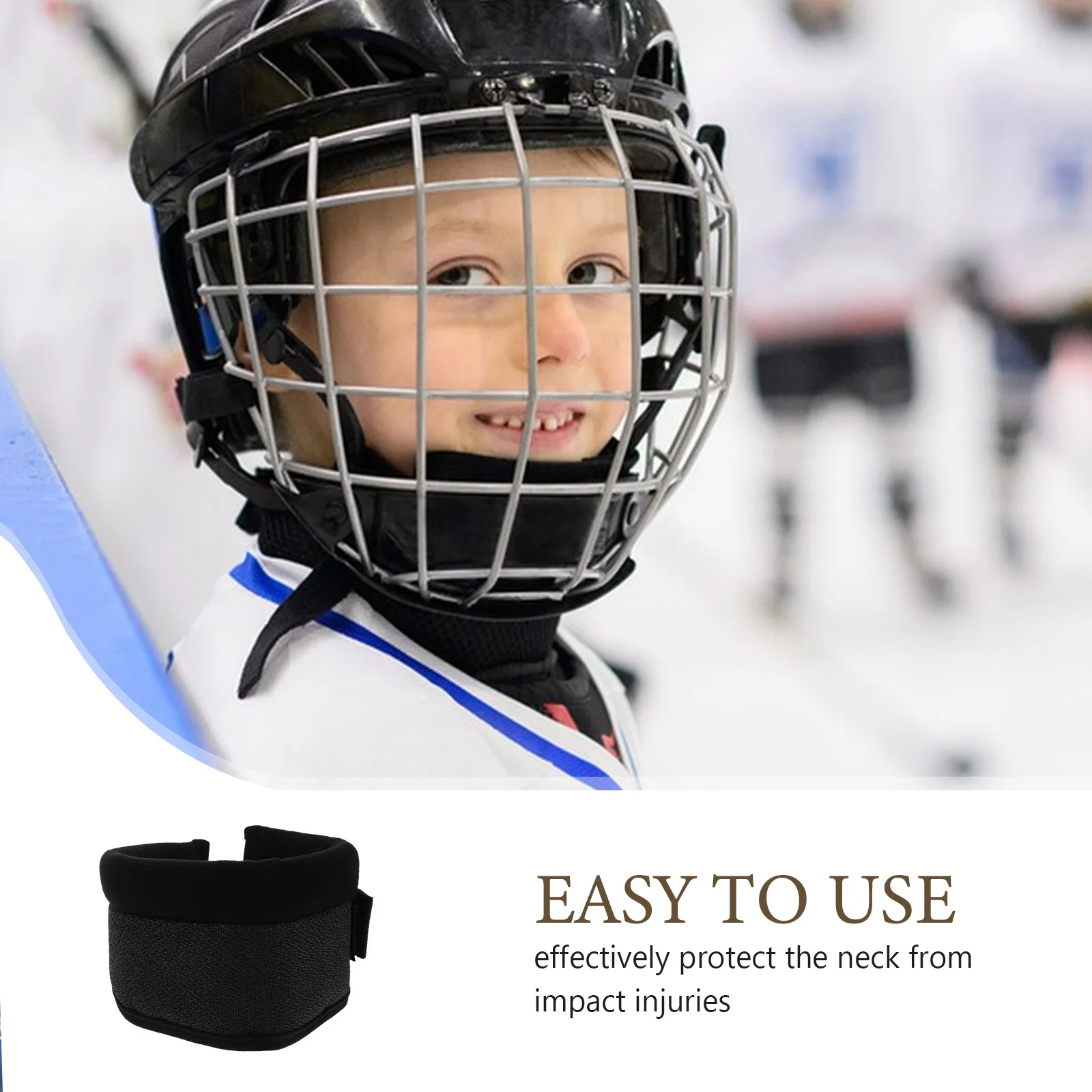 واقي للرقبة للاعبي الهوكي عالي الجودة وقابل للتعديل ومعدات حماية مريحة يمكن ارتداؤها لهوكي الجليد