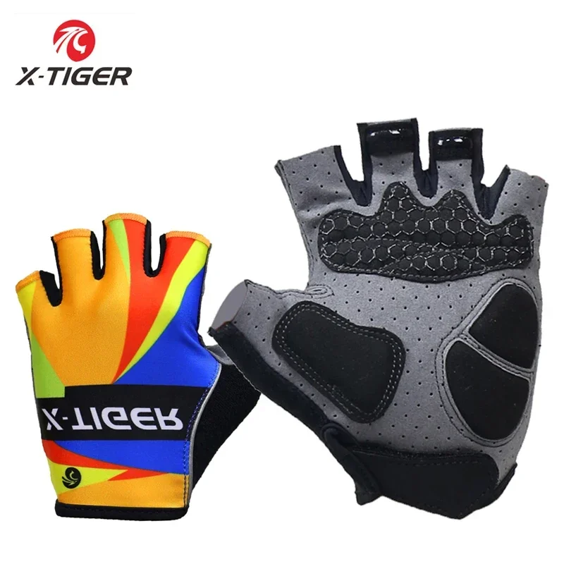 X-TIGER Rękawiczki rowerowe z półpalcem Pro Racing Gloves 3D GEL Pad Mężczyzna Kobieta Oddychające antypoślizgowe rękawiczki sportowe MTB Bike