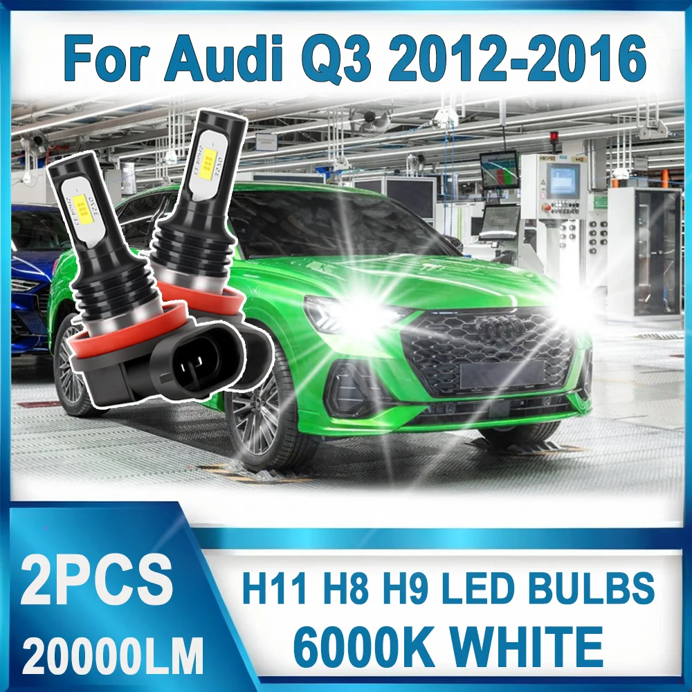 

High Power LED Fog Light Bulbs Canbus 6000K White 3570 CSP Chips Plug And Play Car Fog Lamp For Audi Q3 2012 2013 2014 2015 2016
