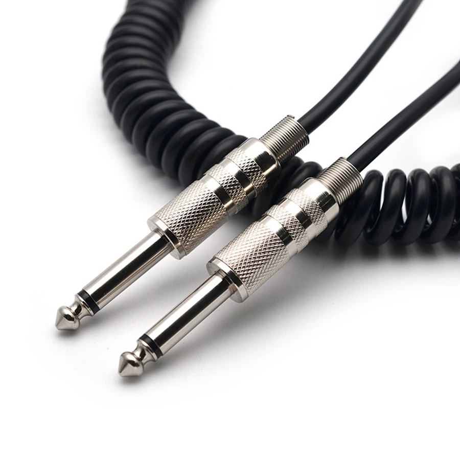 Guitar Spring Cable 6.35/6.5 Guitar Bass Audio Cable Shield Wire 5M For Connecting the Sound of the Electric Guitar