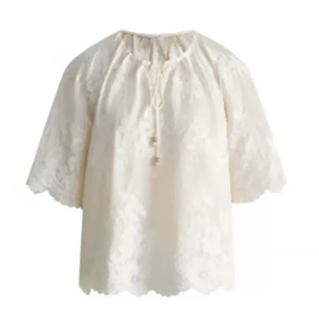 

Ele Embroidered irt Полупрозрачная ацетатная ткань Тяжелая вышивка Детали ручной работы Французский Sle Прямой крой ort Sve