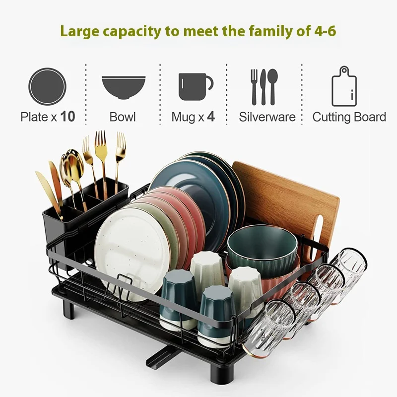 Imagem -04 - Prato de Secagem Rack para Cozinha Contador Drainboard Rustproof Escorredor Utensílio Titular Casa Acessório