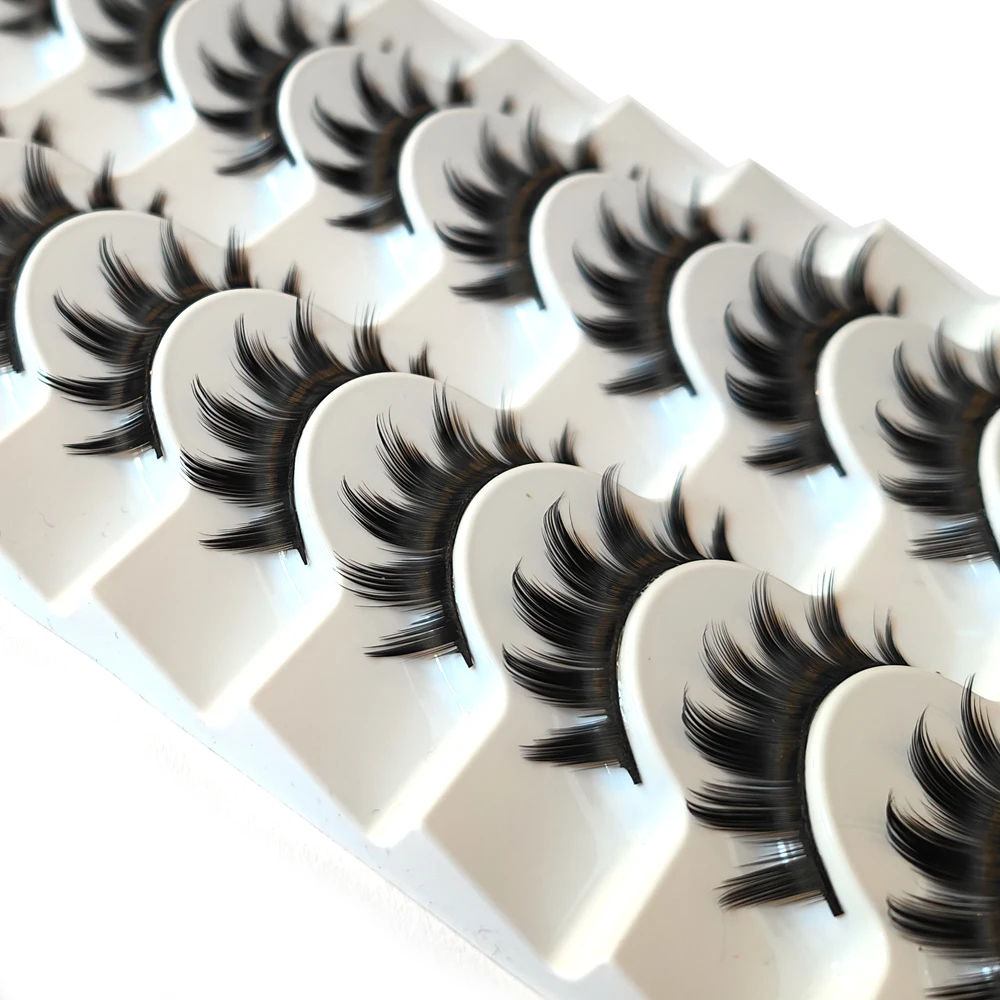 10 أزواج ماكياج الرموش الصناعية ثلاثية الأبعاد سميكة مظهر دراماتيكي فو المنك رموش طويلة اليدوية رمش أدوات التجميل