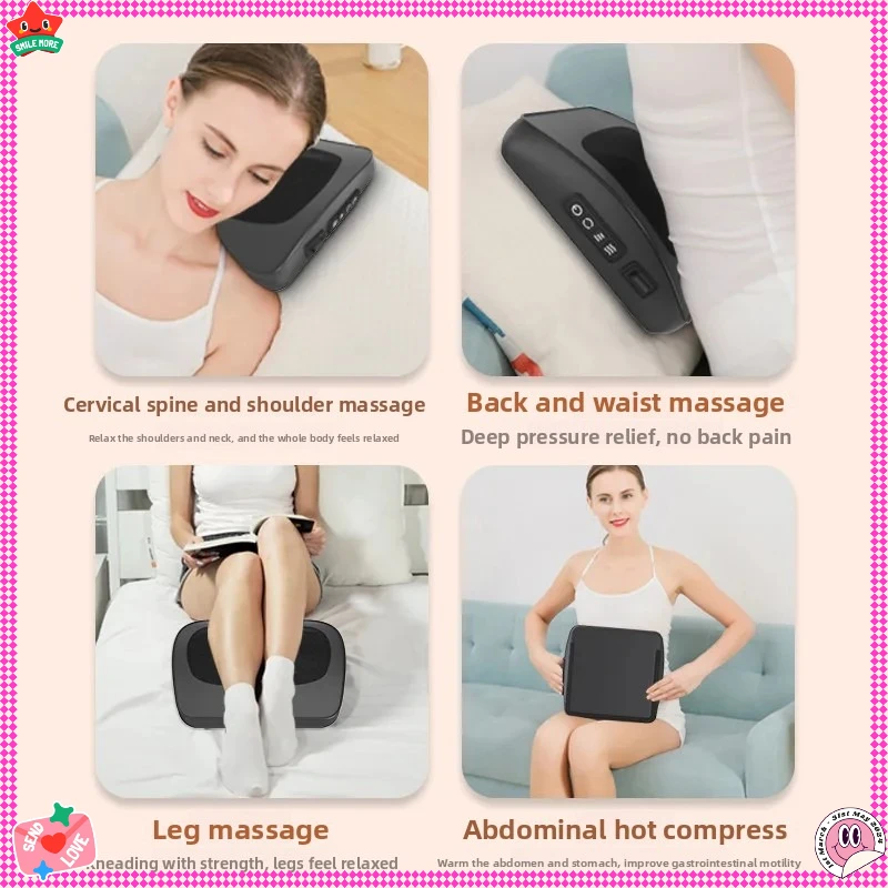 

2025 НОВАЯ массажная подушка для талии, массажер для шейного отдела позвоночника, домашний офис, многофункциональный горячий компресс, разминающий массажер для талии