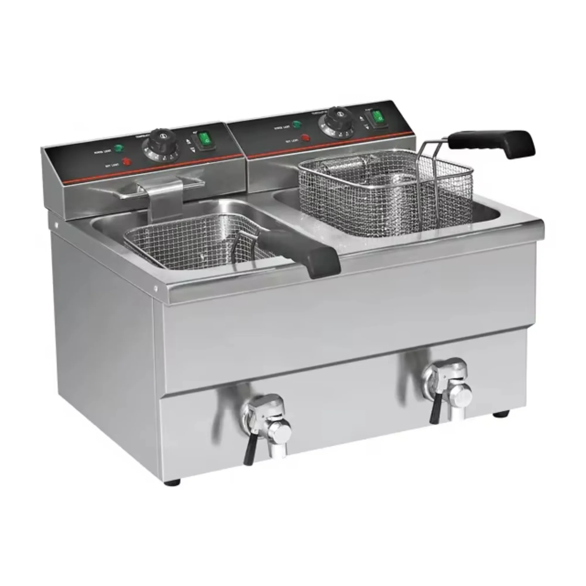 Hot Sales Price Stainless Steel Deep Fryer Commercial Kitchen Equipment Double Tanks 12L Electric Deep Fryer for Sale